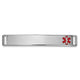 14K White Gold Off-Center Red Epoxy Enameled Medical ID Plate # 818