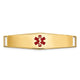 14K Centered Red Epoxy Enameled Soft Diamond Shape Medical ID Plate # 819