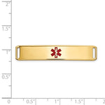 14K Centered Red Epoxy Enameled Medical ID Plate # 819 view