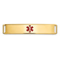 14K Centered Red Epoxy Enameled Medical ID Plate # 819