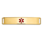 14K Centered Red Epoxy Enameled Medical ID Plate # 819 view
