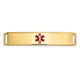 14K Centered Red Epoxy Enameled Medical ID Plate # 819