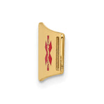 14K Off-Center Red Epoxy Enameled Soft Diamond Shape Medical ID Plate # 819 view