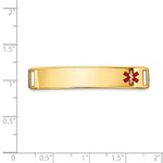 14K Off-Center Red Epoxy Enameled Medical ID Plate # 819 view
