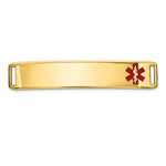 14K Off-Center Red Epoxy Enameled Medical ID Plate # 819 view