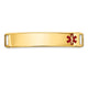 14K Off-Center Red Epoxy Enameled Medical ID Plate # 819