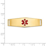 14K Centered Red Epoxy Enameled Soft Diamond Shape Medical ID Plate # 820 view