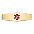 14K Centered Red Epoxy Enameled Soft Diamond Shape Medical ID Plate # 820