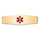 14K Centered Red Epoxy Enameled Soft Diamond Shape Medical ID Plate # 820