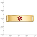 14K Centered Red Epoxy Enameled Medical ID Plate # 820 view