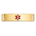 14K Centered Red Epoxy Enameled Medical ID Plate # 820