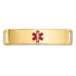 14K Centered Red Epoxy Enameled Medical ID Plate # 820 view