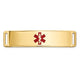 14K Centered Red Epoxy Enameled Medical ID Plate # 820