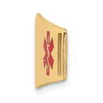 14K Off-Center Red Epoxy Enameled Soft Diamond Shape Medical ID Plate # 820 view