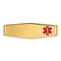 14K Off-Center Red Epoxy Enameled Soft Diamond Shape Medical ID Plate # 820