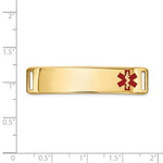 14K Off-Center Red Epoxy Enameled Medical ID Plate # 820 view