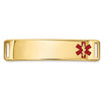 14K Off-Center Red Epoxy Enameled Medical ID Plate # 820