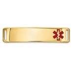 14K Off-Center Red Epoxy Enameled Medical ID Plate # 820 view