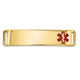 14K Off-Center Red Epoxy Enameled Medical ID Plate # 820