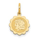 14K Girl Head on .009 Gauge Engravable Scalloped Disc Charm, 15 x 10mm