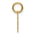 14K Plain Small .013 Gauge Facing Right Engravable Girl Head Charm, 15 x 8mm view