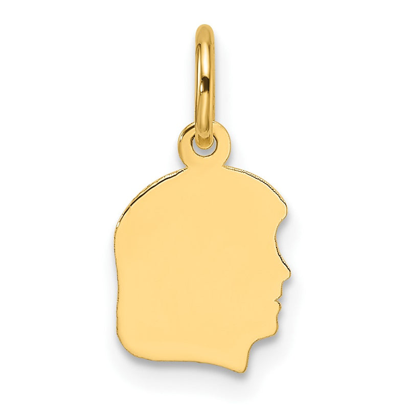 14K gold engravable charm
