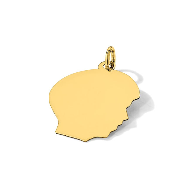 14K gold engravable charm