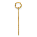 14K Plain Medium .013 Gauge Facing Right Engravable Girl Head Charm, 25.2 x 17.9mm view