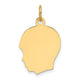 14K Plain Medium .011 Gauge Facing Left Engravable Boy Head Charm, 22.5 x 14.7mm