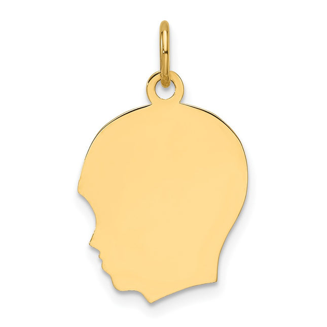14K gold engravable charm