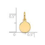 14K Plain .018 Gauge Circular Engravable Disc Charm, 13.1 x 7.5mm view