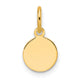 14K Plain .009 Gauge Circular Engravable Disc Charm, 13.1 x 7.5mm