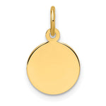 14K Plain .009 Gauge Circular Engravable Disc Charm, 16.2 x 10.6mm view