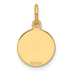 14K Etched .013 Gauge Engravable Round Disc Charm, 15.8 x 10.1mm view