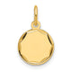 14K Etched .009 Gauge Engravable Round Disc Charm, 15.8 x 10.1mm