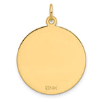 14K Etched .013 Gauge Engravable Round Disc Charm, 28.6 x 22.9mm view