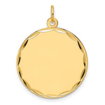 14K Etched .027 Gauge Engravable Round Disc Charm, 28.6 x 22.9mm view