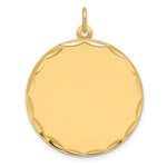 14K Etched .013 Gauge Engravable Round Disc Charm, 31.3 x 26.6mm view