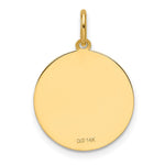 14K Plain .013 Gauge Engravable Round Disc Charm, 21.2 x 15.5mm view