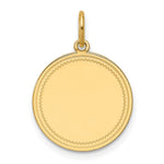 14K Plain .013 Gauge Engravable Round Disc Charm, 21.2 x 15.5mm view