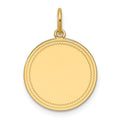 14K Plain .011 Gauge Engravable Round Disc Charm, 21.2 x 15.5mm