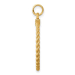 14K Plain .013 Gauge Circular Engravable Disc with Rope Charm, 30.5 x 24.9mm view