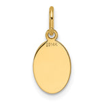 14K Plain .013 Gauge Engravable Oval Disc Charm, 17.9 x 7.4mm view