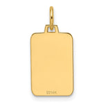 14K Plain .013 Gauge Engravable Rectangular Disc Charm, 20.5 x 10.5mm view