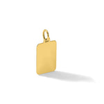 14K Plain .035 Gauge Engravable Rectangular Disc Charm, 20.5 x 10.5mm view
