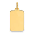 14K Plain .013 Gauge Engravable Rectangular Disc Charm, 20.5 x 10.5mm