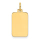14K Plain .035 Gauge Engravable Rectangular Disc Charm, 20.5 x 10.5mm