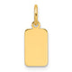 14K Plain .013 Gauge Engravable Rectangular Disc Charm, 17.5 x 6.3mm