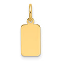 14K Plain .027 Gauge Engravable Rectangular Disc Charm, 17.5 x 6.3mm