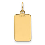14K Plain .013 Gauge Engravable Rectangular Disc Charm, 23.2 x 9.4mm view